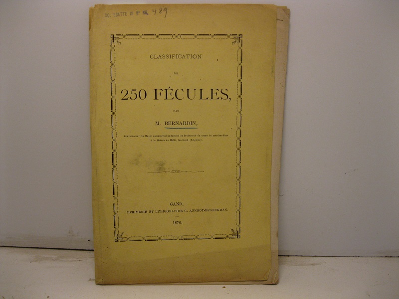 Classification de 250 fécules